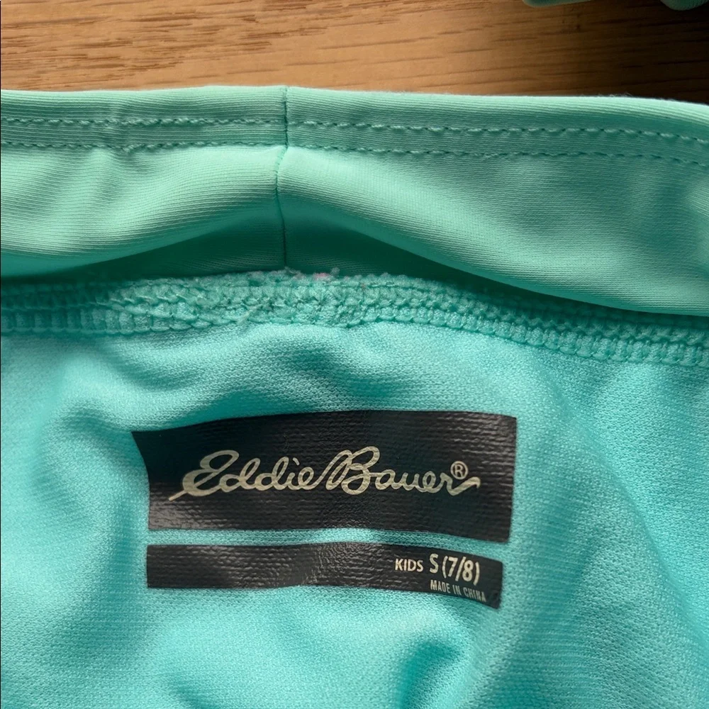 Eddie Bauer Girls' Pastel Rainbow Stripe Swim Set with Mint Trim Reversible